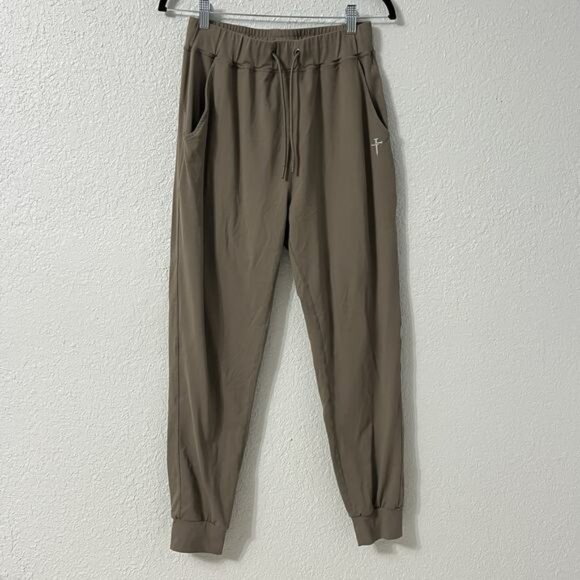 THREE NAILS Womens Jogger Pants in Deep Taupe Size Large Workout Gym - Picture 1 of 9